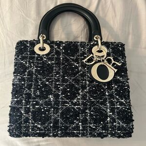 Lady Dior Black and White Tweed